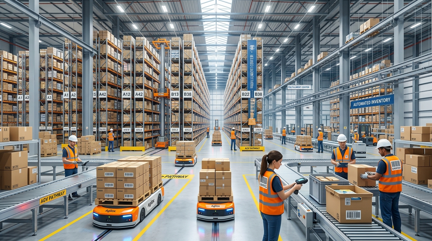 High-Tech Automated Logistics Warehouse Distribution Facility